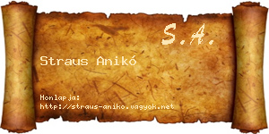 Straus Anikó névjegykártya